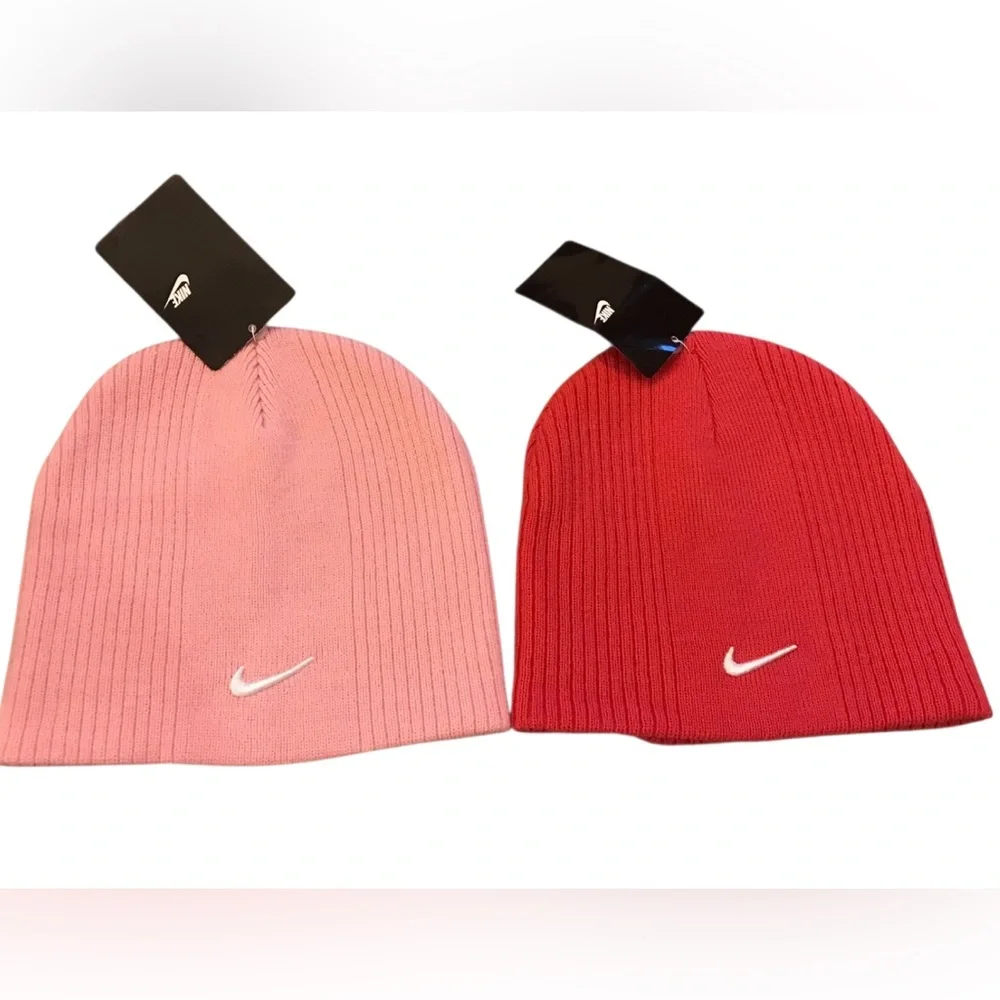 VTG NWT 2 YOUTH‎ NIKE Size 7-16 TOBOGGAN/BEANIE LIGHT PINK/ HOT PINK NIKE LOGO